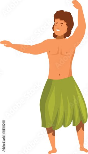 Male dancer performing traditional hawaiian dance, showcasing polynesian culture and heritage