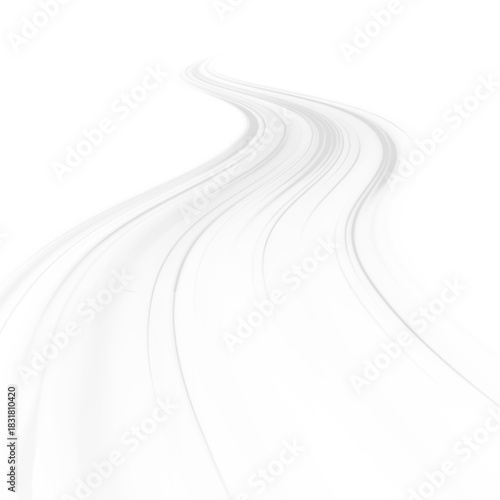 A glowing line stretches through a radiant field while forming subtle png reflections. Its elegant curve suggests digital precision. The visual mood remains light and modern. Vector illustartion.