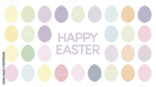 Minimalist grid of colorful eggs with subtle gradient background perfect for easter or spring promotions