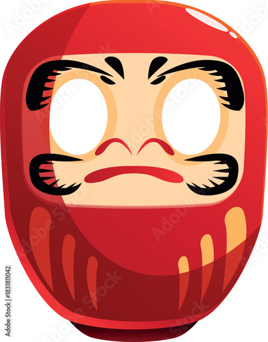 Traditional japanese dharma doll symbolizing perseverance and good luck, embodying resilience and determination