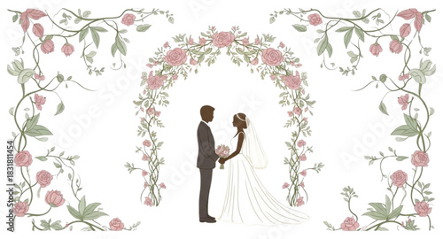 Bride and Groom Silhouette 