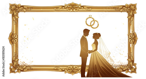 frame with golden ornament