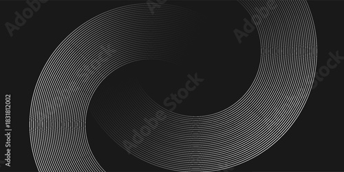 Black mascara circular texture, brush stroke isolated on white background. vector eps10