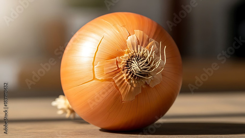 onion on a wooden background