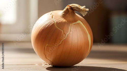 onion on a wooden background