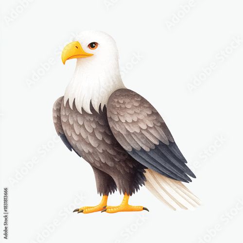 Majestic Bald Eagle Illustration Standing Proudly