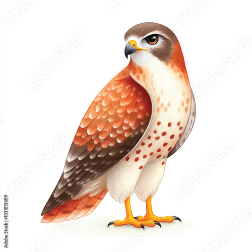 Majestic Hawk Illustration, Detailed Bird of Prey
