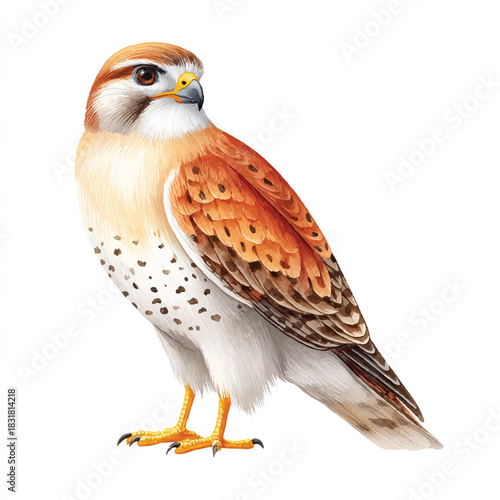 Detailed Kestrel Falcon Wildlife Illustration