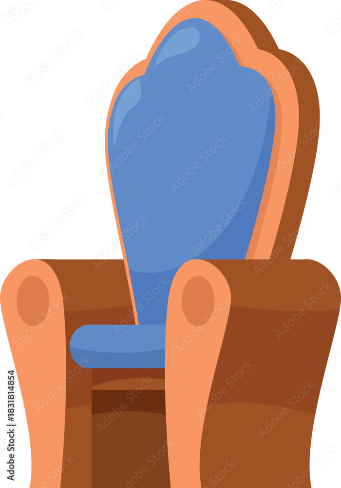 Naklejka premium Cartoon king throne representing power and authority, isolated on white background