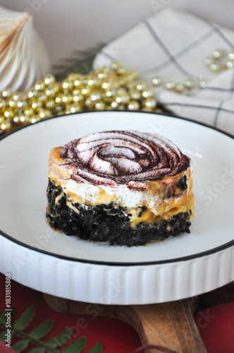 Homemade Banoffee Pie Serve on White Dish