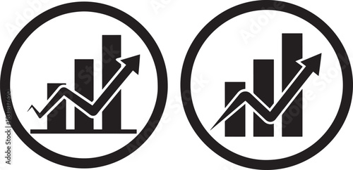 Two bar graph growth charts silhouette