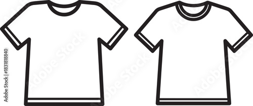 Two t shirt silhouettes side by side