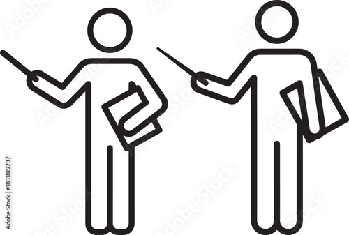 Two figures teaching silhouette