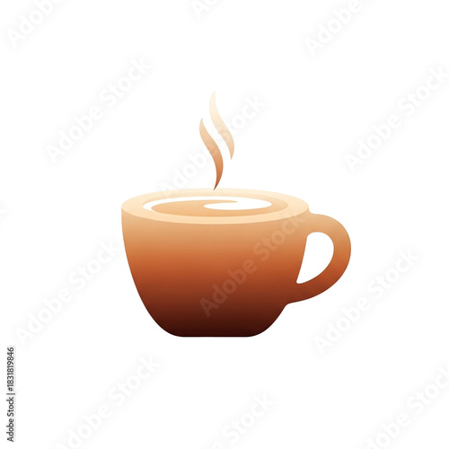 A warm, brown coffee cup with steam rising, perfect for a cozy morning or afternoon break.