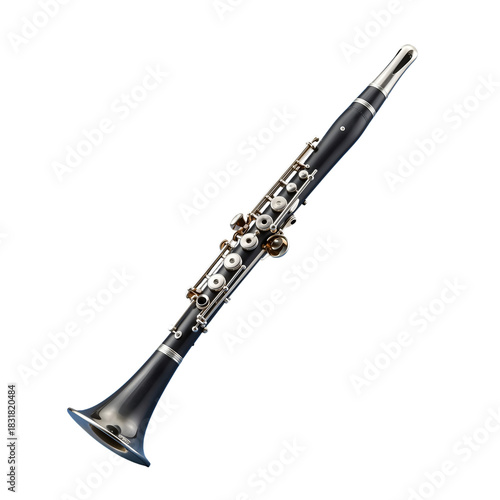 Black Clarinet Musical Instrument 3D Render