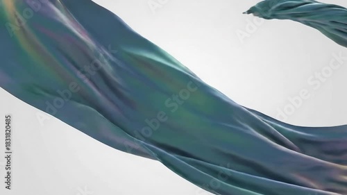 Wallpaper Mural Abstract Flowing Fabric Animation on White Background Video. Torontodigital.ca