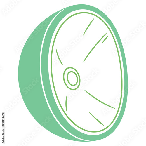 Fresh Lime Slice Vector Illustration on White Background Featuring Zesty Citrus and Vibrant Color Palette