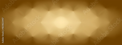 Minimalist horizontal Gold abstract background with convex protrusions, shadow edges. Luxury hero banner. Geometric minimalistic vector design header. Golden copy space design