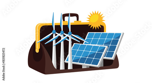 Renewable Energy Solutions Toolkit Concept, Generative AI.