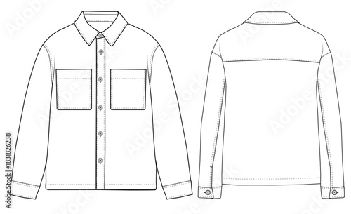 Man Shirt Jacket vector illustration design