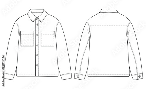 Man Shirt Jacket vector illustration design