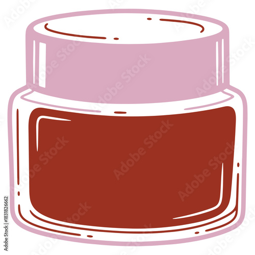 Jar of delicious fruit jam illustration isolated on white background perfect for culinary projects and breakfast themes