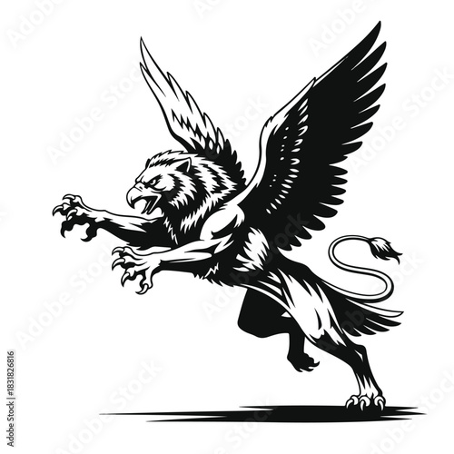 Majestic Griffin Soaring Through the Sky with Powerful Wings 1.