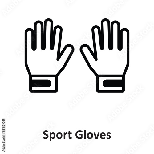 Sport Gloves Vector icon which can easily modify or edit