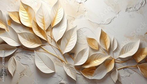 葉をモチーフにした背景　AI生成素材