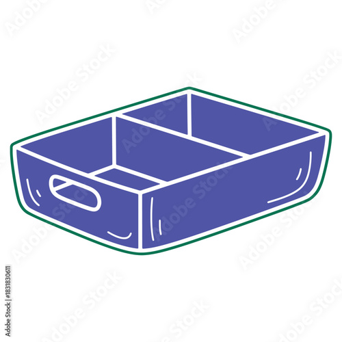 Stylish storage box in purple and green for organizing your belongings and keeping your space tidy and efficient