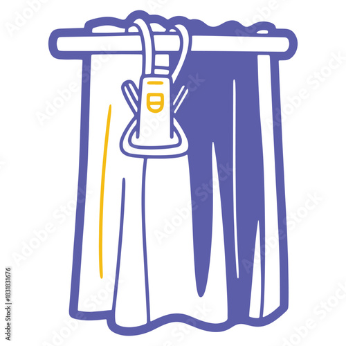 Stylized IV Drip Bag Hanging Illustration Medical Treatment Healthcare Vector Image for Web Design and Presentation