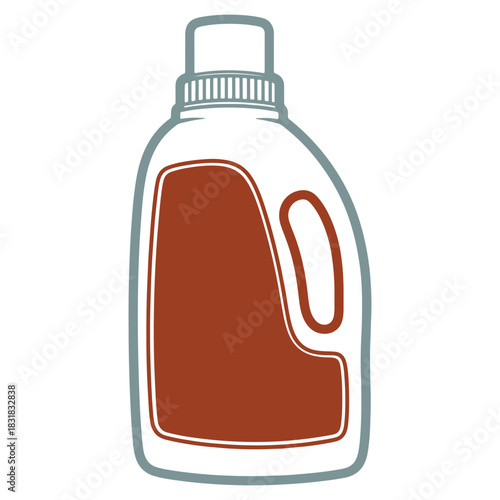 Vector illustration of a liquid detergent container great for laundry and household cleaning solutions with a clean appearance on white background