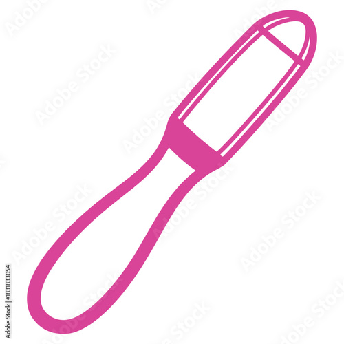 Vibrant Pink Foot File Illustration for Pedicure and Foot Care Products Aesthetic Graphic Design