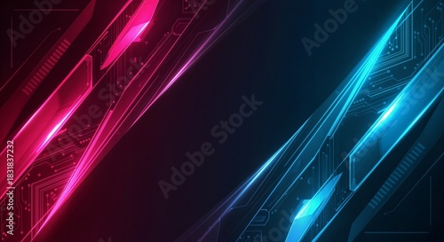 Blue and red minimalist abstract gradient background
