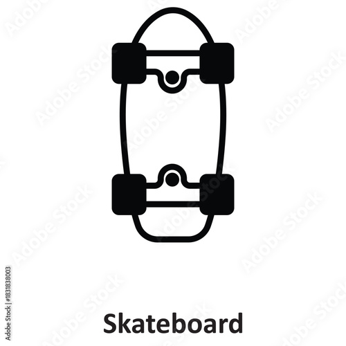 Skateboard Vector icon which can easily modify or edit