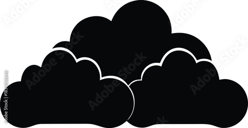 Black Cloud Silhouette Icon

