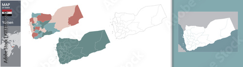 Yemen Administrative Divisions Map Set