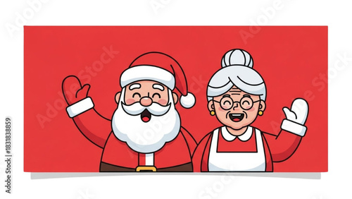 Cheerful holiday couple spreading joy and festive spirit with warm greetings to all