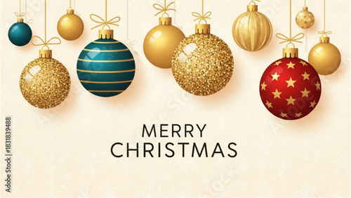 Festive Christmas Ornaments A Golden Display for Holiday Celebrations