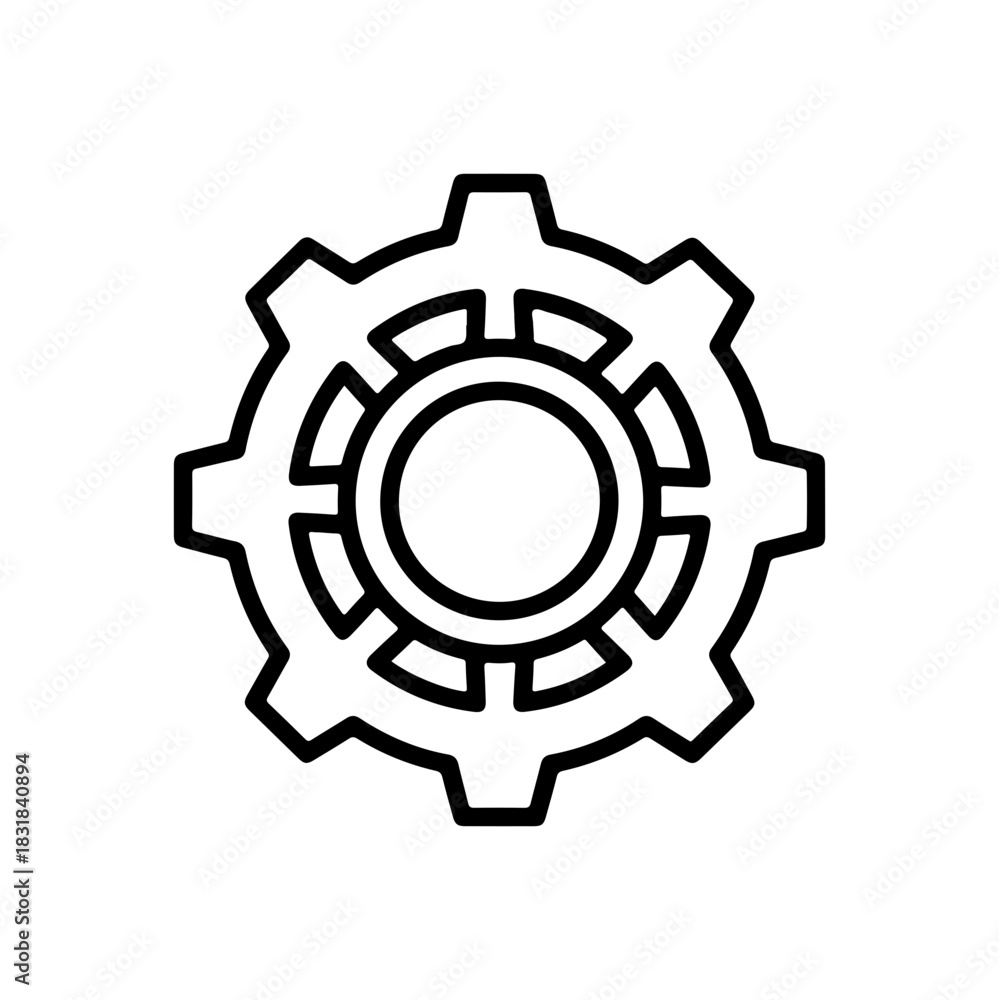 Obraz premium Sleek gear icon for engineering innovation and process optimization projects