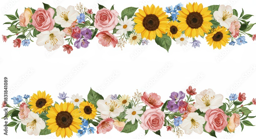 Fototapeta premium Floral border design