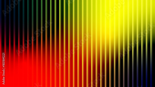 Cinematic Glow, Neon Ripple Glass Gradient In Red, Yellow, Green, on Deep Midnight.Futuristic Texture Background, Vector Illustration Sharp Ribbed Distortion. Glass Ripple Texture