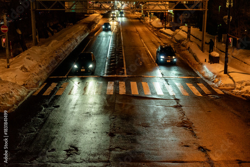 Sapporo's softly lit night view