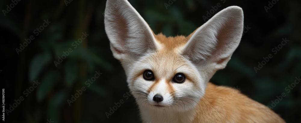 Obraz premium The fennec fox displaying its characteristic large ears prominently.