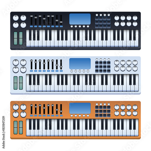 Modern Mixer Synthesizer Vector Illustration