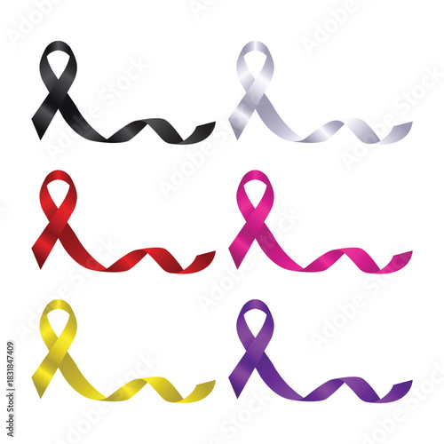 Simple Long Awareness Ribbon Vector Illustration