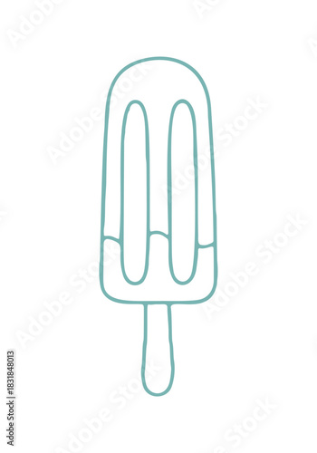Turquoise popsicle sketch. Three sections, Mediterranean style.