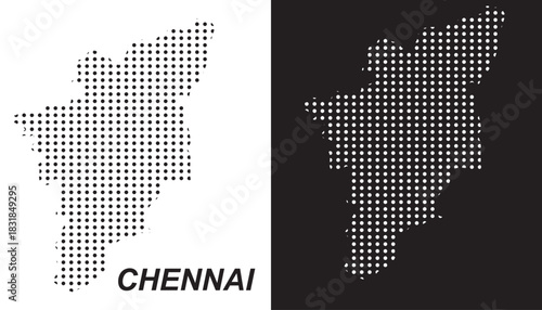 Chennai Dot Map Vector, India Territory Digital Geometric Silhouette, Infographic Template, Point Scale Technology Concept EPS