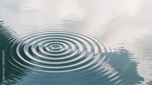 Water ripple effect from a single drop overhead view