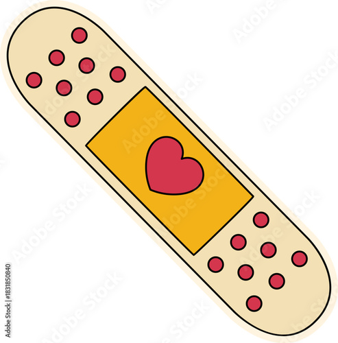 Bandage with Heart Sticker